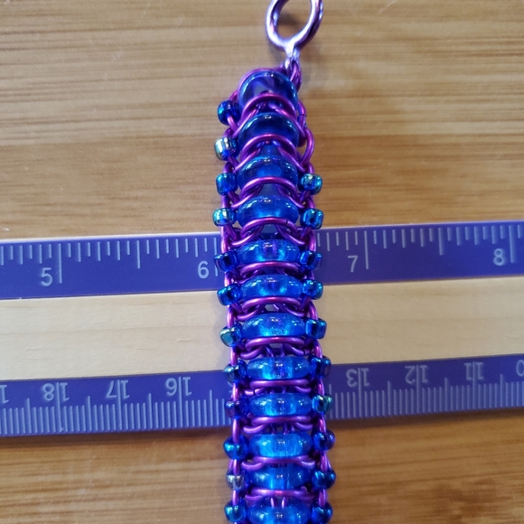 Handmade Chainmail Bracelet Violet Blue Unisex - Picture 7 of 7